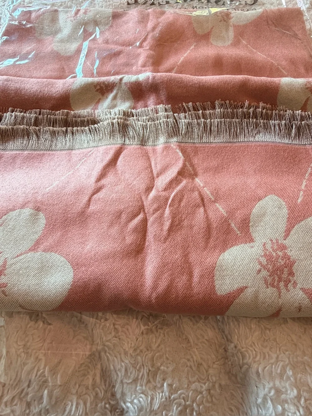 Pink Floral Soft Pink Scarf